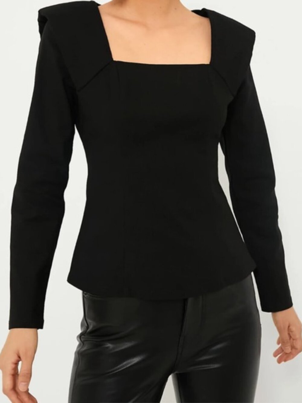 HYACINTH HOUSE Black Long Sleeve Hepburn Blouse Size XS NWT